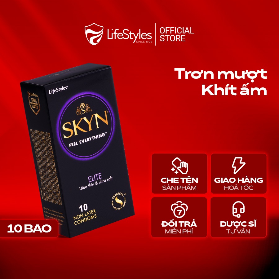 Ảnh Bao cao su LifeStyles Skyn siêu mỏng nhiều gel bôi trơn hộp 10 bcs 2