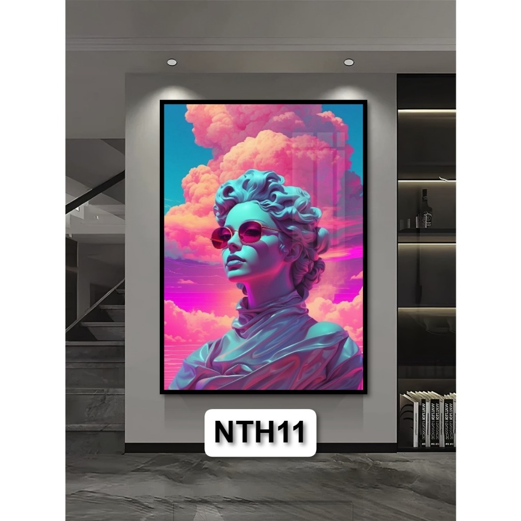 Tranh Gỗ Tráng Gương Phong Cách Nghệ Thuật Hiện Đại Decor Phòng Khách Treo Tường Decor Nhà