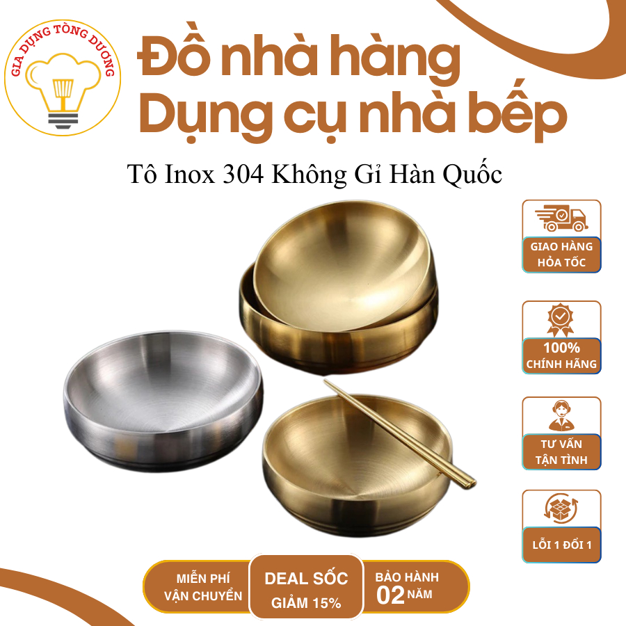 Bát mì Hàn Quốc 2 lớp 19, 21, 23cm, Tô Inox 304 Không Gỉ Hàn Quốc - An ...