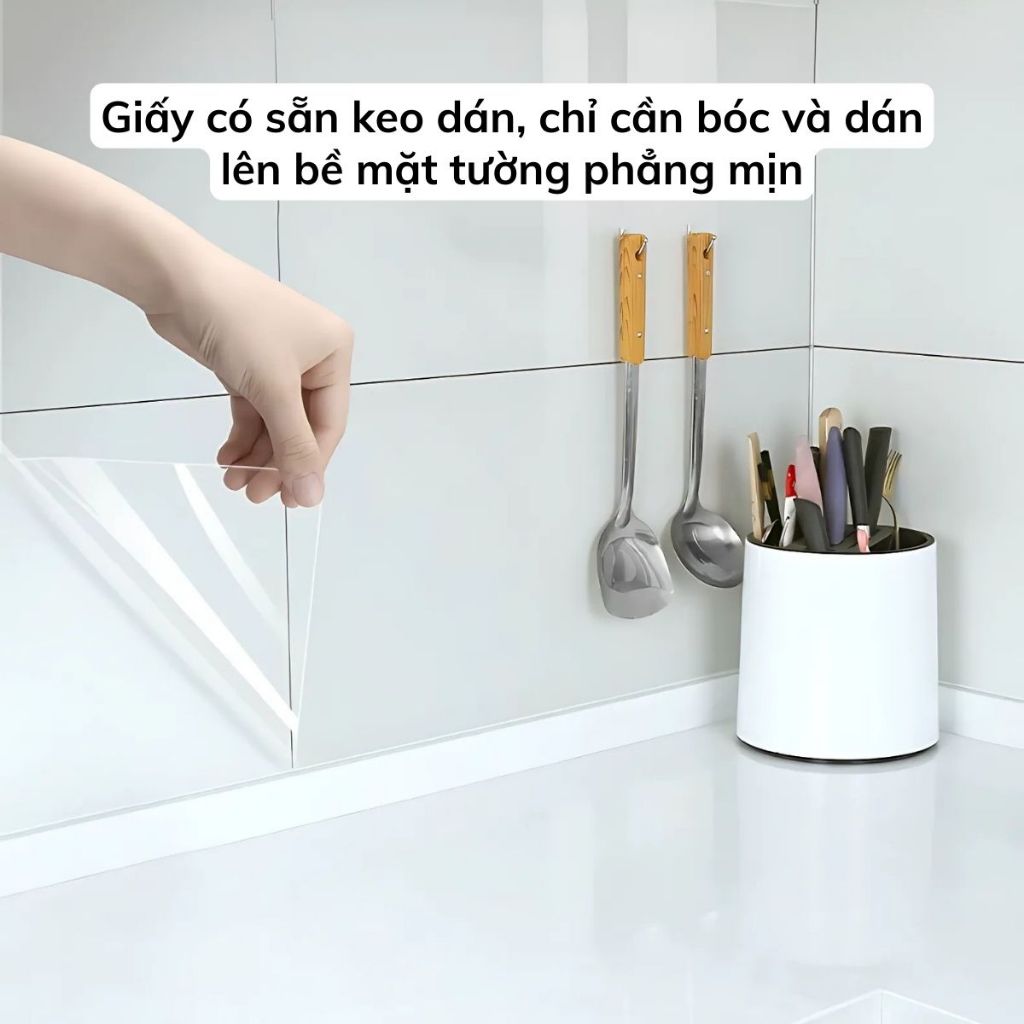 Giấy Dán Bếp Trong Suốt Chống Bén Lửa Chịu Nhiệt Tốt, Giấy Dán Tường Bếp Trong Suốt Chống Bám Dầu Mỡ Cuộn 3m Rộng 60cm
