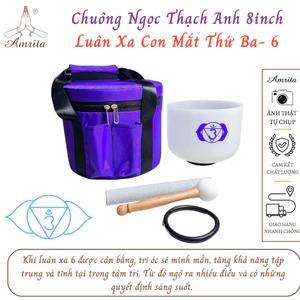 Chuông Ngọc Thạch Anh 8 inch note A - chuông pha lê - Crystal Singing Bowl - Chuông Luân xa - Amrita