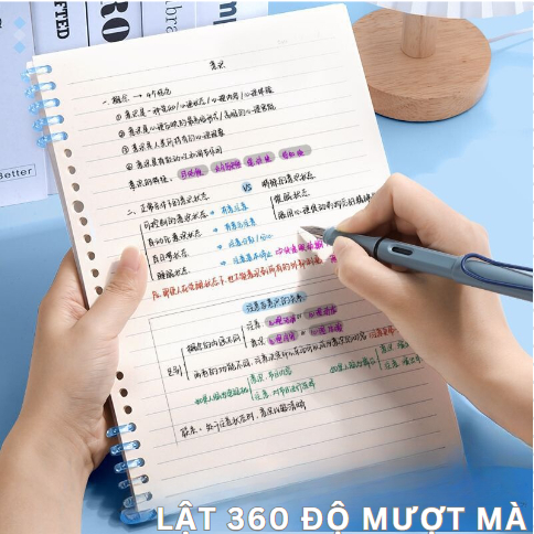 Sổ Bìa Còng, Vở Còng B5 A5 Chữ Good Life Xanh Dương MESO 120 trang, Lõi giấy Refill Sổ Còng
