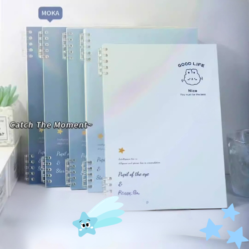 Sổ Bìa Còng, Vở Còng B5 A5 Chữ Good Life Xanh Dương MESO 120 trang, Lõi giấy Refill Sổ Còng