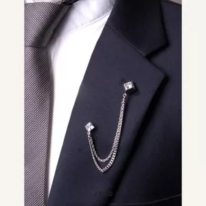 Pin cài áo Vest-Suit Brooch Đá Trắng 8466
