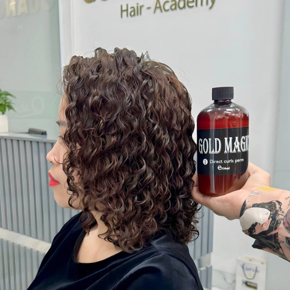 Thuốc uốn lạnh Gold Magic Qmax90, Thuốc uốn tóc đa năng siêu xoăn, sóng căng, không xù | Trunghair