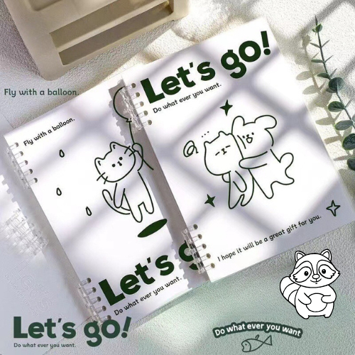 Vở Còng, Sổ Còng B5 A5 Chữ Lets Go MESO - Sổ Còng Tháo Được Giấy, Không Đau Tay, Sổ Klong Thiết Kế Khuyết Còng