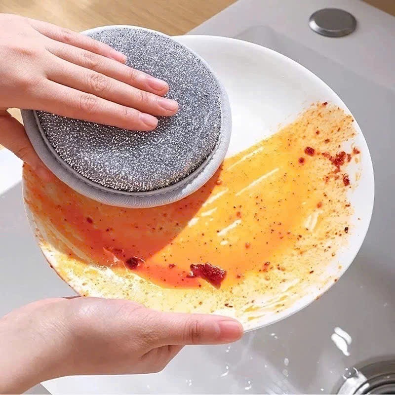 Miếng Rửa Chén Tròn 3 Lớp - Miếng Rửa Chén Bát, Chà Xoong Nồi Đa Năng