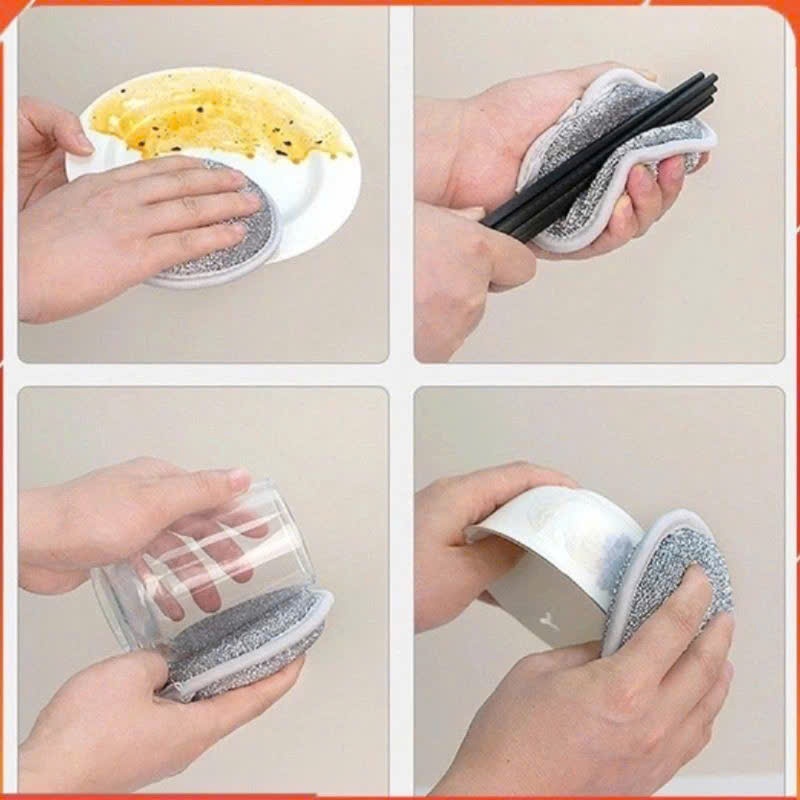 Miếng Rửa Chén Tròn 3 Lớp - Miếng Rửa Chén Bát, Chà Xoong Nồi Đa Năng