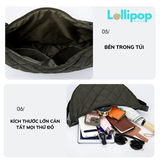 Túi Bán Nguyệt Diamond Bag LOLLIPOP BAGS Túi Đeo Chéo Chần Phao Bông UNI Nam Nữ Unisex Chống Nước Thời Trang Tối Giản