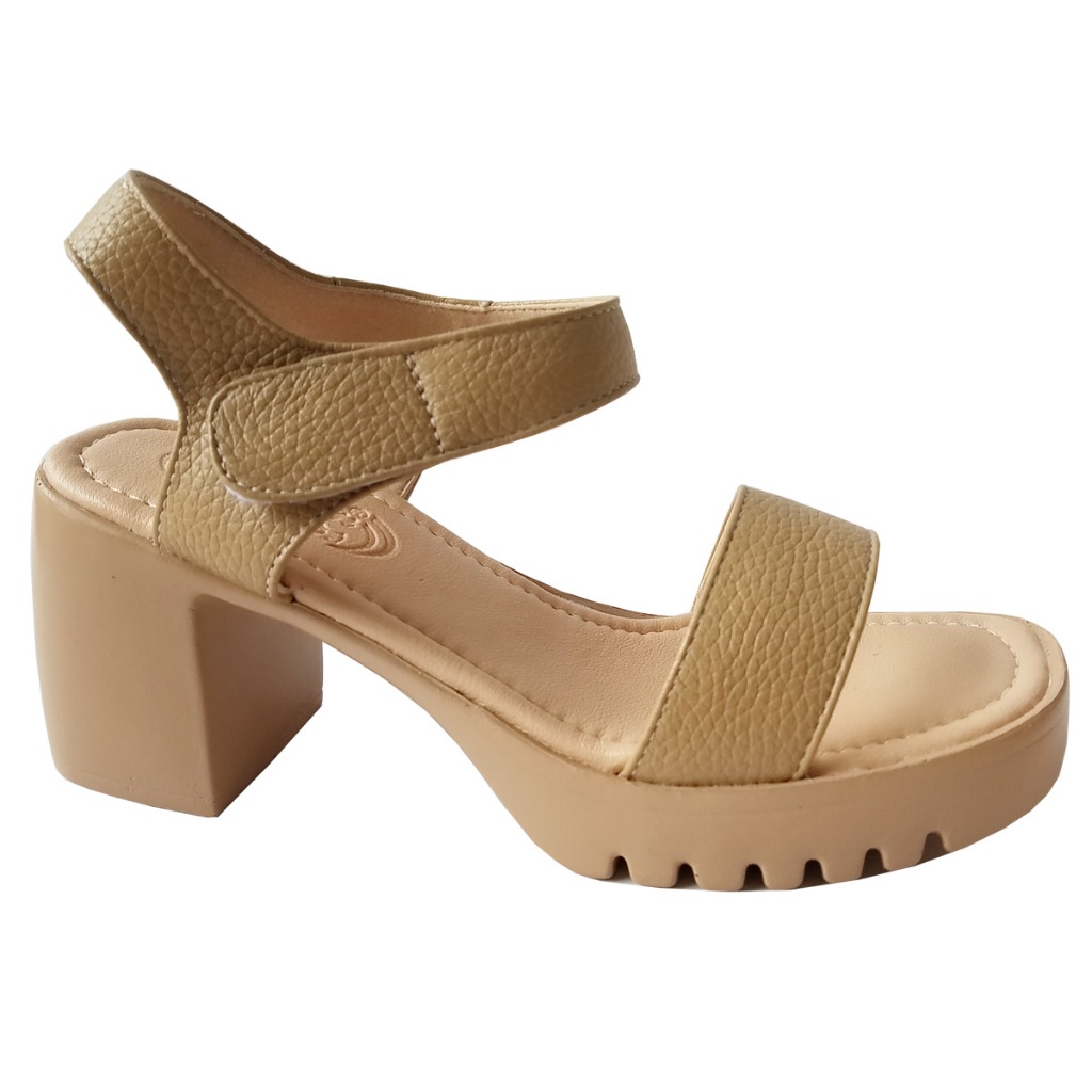 Giày sandal cao gót nữ da bò thật BIGGBEN cao 8 phân HKD910