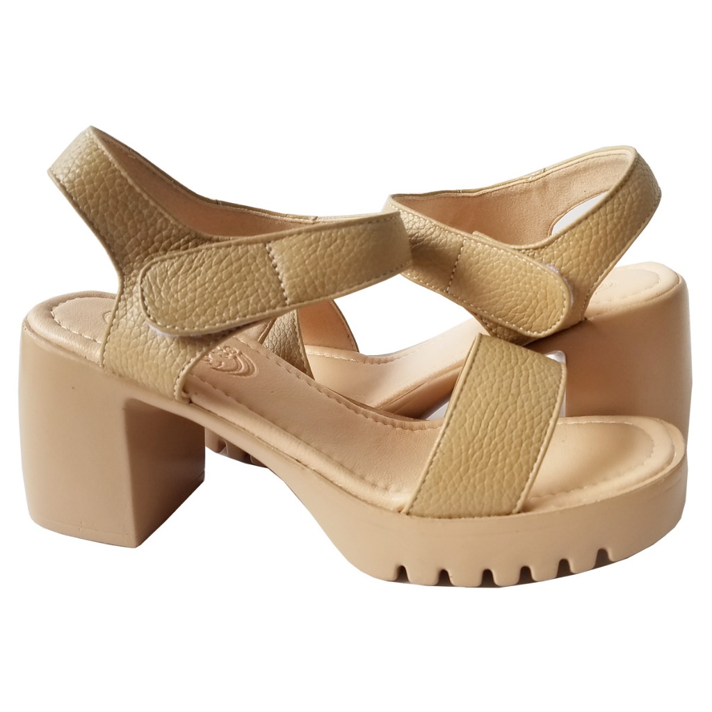 Giày sandal cao gót nữ da bò thật BIGGBEN cao 8 phân HKD910