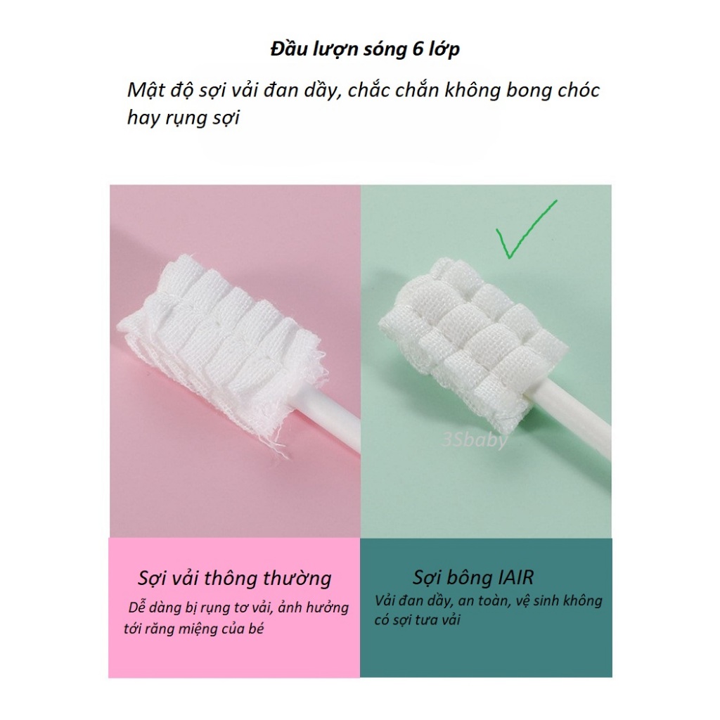 Combo 3 hộp gạc rơ lưỡi Rơ lưỡi vệ sinh răng miệng cho bé gạc rơ lưỡi sơ sinh HC016 - 3Sbaby