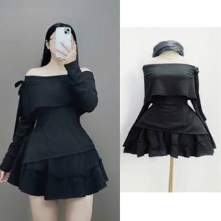 Áo Trễ Vai Bigsize Nữ (K KÈM VÁY), Áo Thun Tay Dài Nơ Buộc Tiểu Thư Dáng Vừa Chất Tăm Mềm Mịn G257