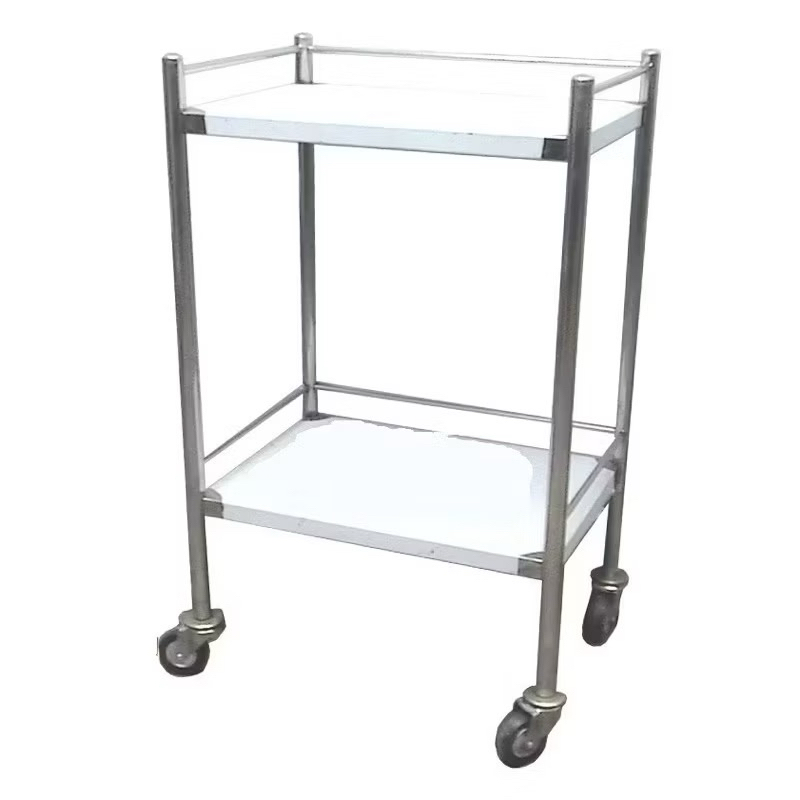 Xe đẩy dụng cụ 2 tầng inox 201