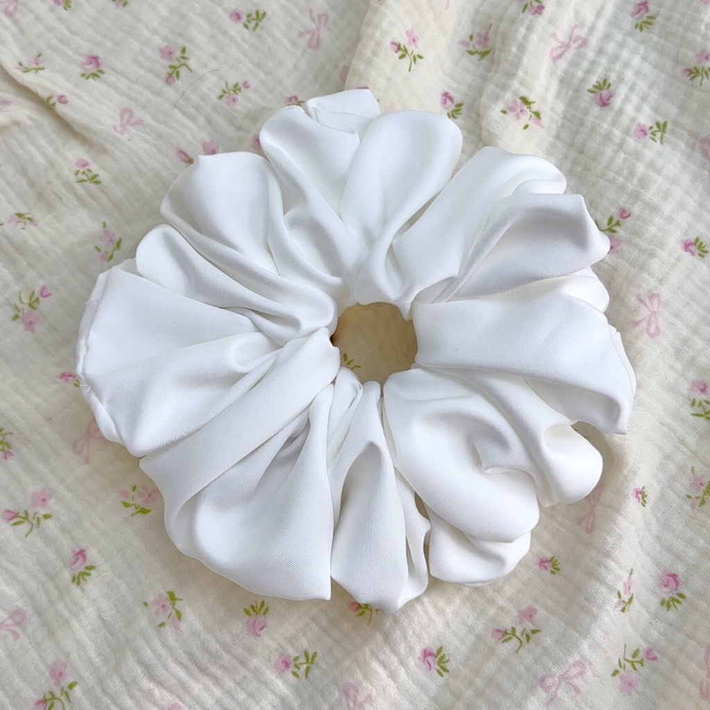 Scrunchies size lớn vải lụa Pastelish16cm Form To Phồng Women Nữ Buộc Tóc
