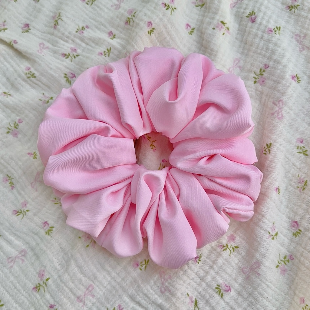 Scrunchies size lớn vải lụa Pastelish16cm Form To Phồng Women Nữ Buộc Tóc