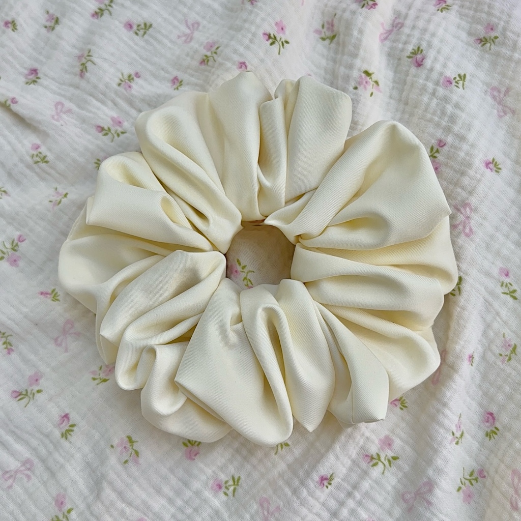 Scrunchies size lớn vải lụa Pastelish16cm Form To Phồng Women Nữ Buộc Tóc