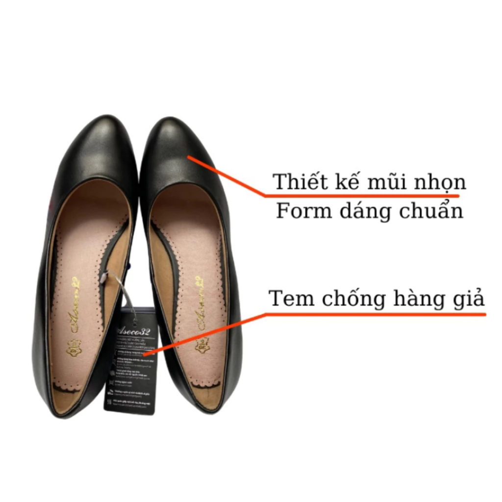 Giày Công Sở Nữ Làm Từ Chất Liệu Da Mềm Mại, Đế Cao 4cm Bền Nhẹ Nhàng, BH 12 Tháng Màu Đen - 933A