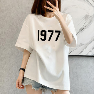 Áo thun cotton phong cách mới 1977 cặp đôi nam nữ