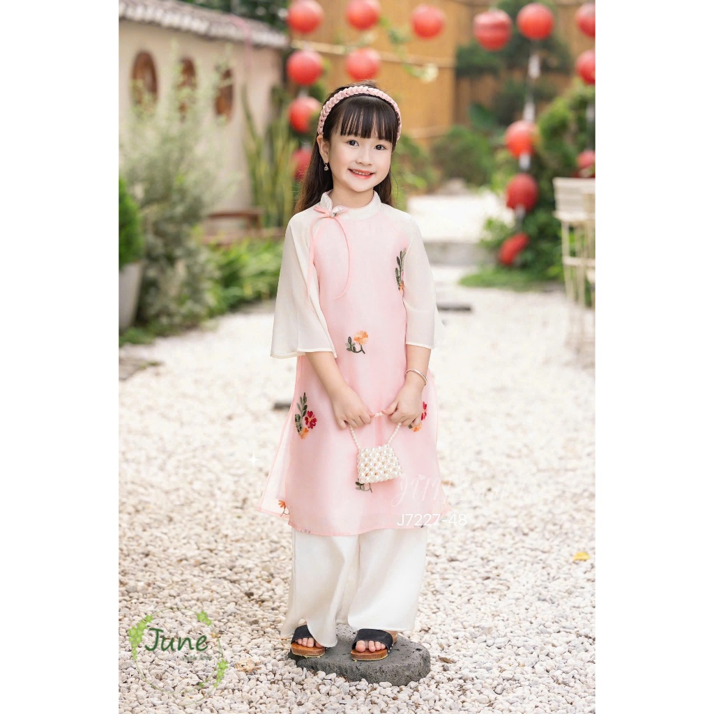 (10-30kg) Áo Dài Bé Gái Xinh Xắn, Điệu Đà June J6712 J6744 J8123 J7130 J7164 J7227 J9292 J7793 J8737