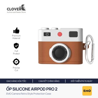 Ốp AirPods Pro 3 Silicone Hình Camera Retro Kèm Móc Khóa