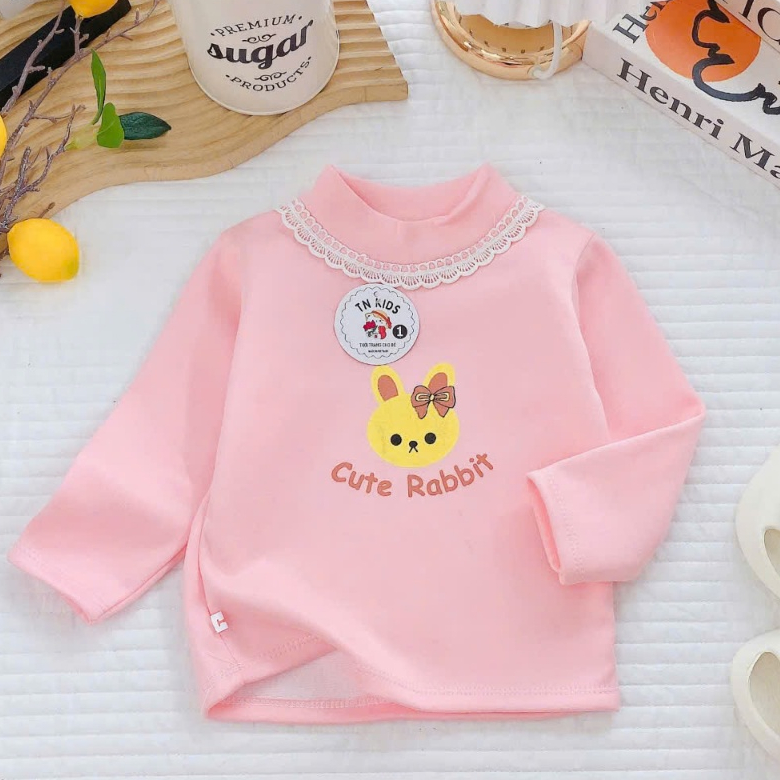 Sét 2 Áo giữ nhiệt cho bé gái TN04, áo thu đông từ 6-18kg, lót lông mềm mịn