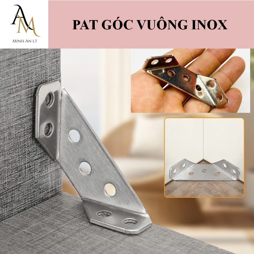 (Bịch 20 - 50 cái) Pat Góc Vuông 3 Mặt Inox, Ke Góc Vuông, Bát Ke Góc ...