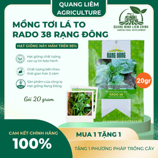 Hạt giống Mồng Tơi Lá To Rado 38 (20gram~400 hạt) cao sản, dễ trồng, dễ chăm, sinh trưởng khỏe