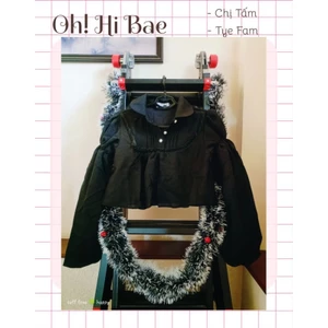 Áo babydoll tay dài form croptop (sẵn)