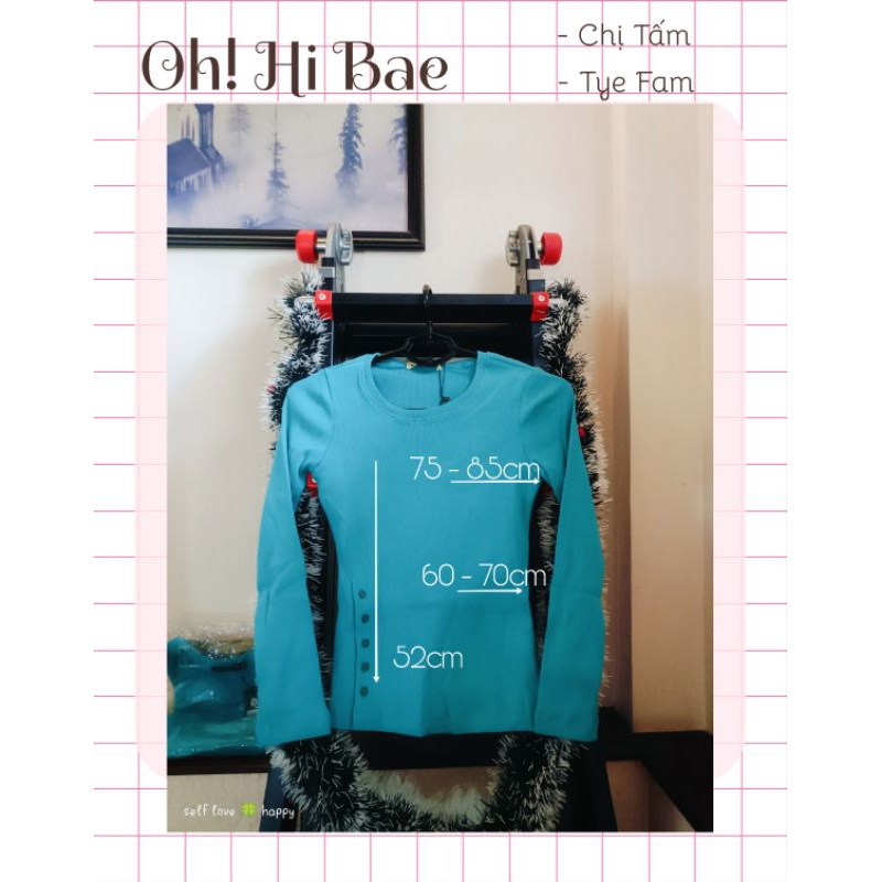 Áo thun gân tay dài dáng ôm