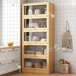 Kệ tủ bếp gỗ cánh kính Nội Thất Tiết Kiệm B8878