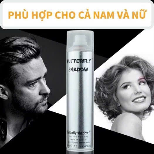 Ảnh Gôm bạc xịt tóc giữ nếp tạo kiểu nam nữ Butterfly Shadow - Vitalycil 150ML - 320ML - 600ML 3