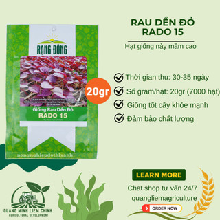 Hạt giống Rau Dền Đỏ Rado 15 (20gram~7000 hạt) sinh trưởng khỏe, nhanh thu hoạch, trồng quanh năm