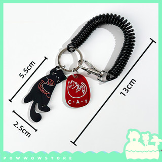 Dây Lò Xo Co Dãn Trang Trí Acrylic Đôi Mèo Đen Black Cat Sử Dụng Trang Trí Balo, Túi Xách, Bao Thẻ