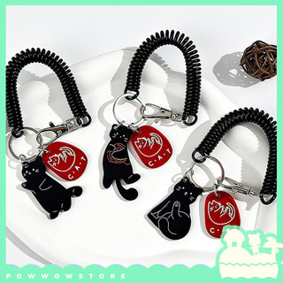 Dây Lò Xo Co Dãn Trang Trí Acrylic Đôi Mèo Đen Black Cat Sử Dụng Trang Trí Balo, Túi Xách, Bao Thẻ