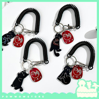 Dây Lò Xo Co Dãn Trang Trí Acrylic Đôi Mèo Đen Black Cat Sử Dụng Trang Trí Balo, Túi Xách, Bao Thẻ