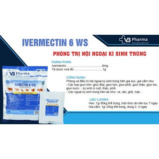 Thuốc thú y phòng trị nội ngoại ký sinh trùng IVMECTIN Vb pharma trên gia súc gia cầm:ve ghẻ giun