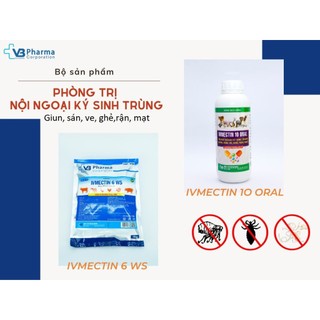 Thuốc thú y phòng trị nội ngoại ký sinh trùng IVMECTIN Vb pharma trên gia súc gia cầm:ve ghẻ giun