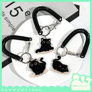 Dây Lò Xo Co Dãn Đính Kèm Hoạ Tiết Mèo Đen Black Cat Acrylic - Phụ Kiện Trang Trí Bao Thẻ, Balo, Túi Xách