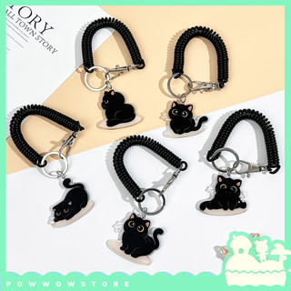 Dây Lò Xo Co Dãn Đính Kèm Hoạ Tiết Mèo Đen Black Cat Acrylic - Phụ Kiện Trang Trí Bao Thẻ, Balo, Túi Xách