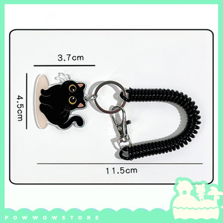 Dây Lò Xo Co Dãn Đính Kèm Hoạ Tiết Mèo Đen Black Cat Acrylic - Phụ Kiện Trang Trí Bao Thẻ, Balo, Túi Xách