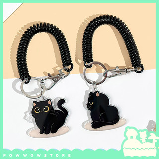 Dây Lò Xo Co Dãn Đính Kèm Hoạ Tiết Mèo Đen Black Cat Acrylic - Phụ Kiện Trang Trí Bao Thẻ, Balo, Túi Xách