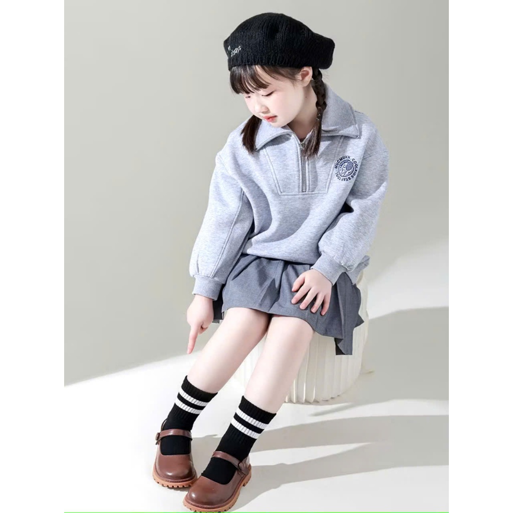 Sét 10 đôi tất kẻ sọc cho bé, Tất đen trắng ghi chất cotton cho bé 2-15 tuổi