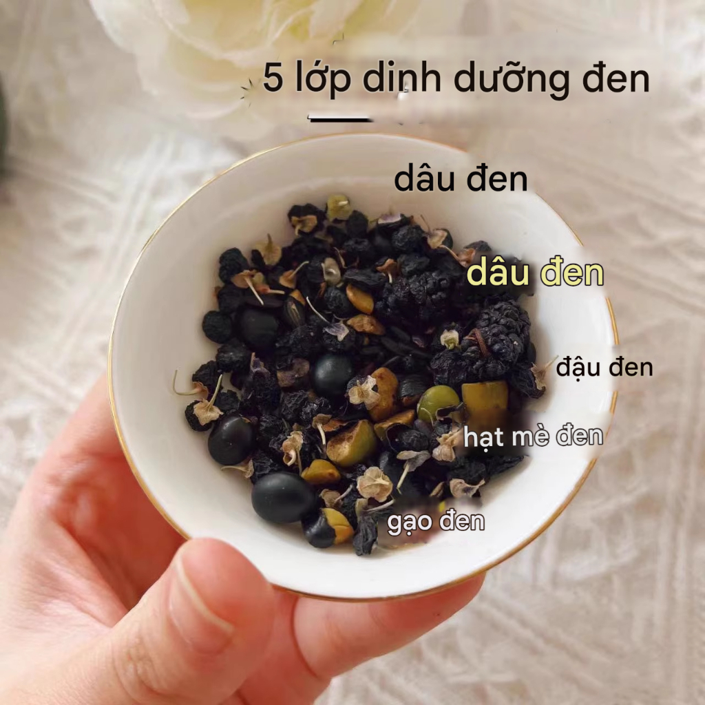 Trà Ngũ Hắc HERBONE Hỗ Trợ Mọc Tóc Nhanh, Giảm Rụng Tóc, Giảm Bạc Tóc, Làm Đẹp Da