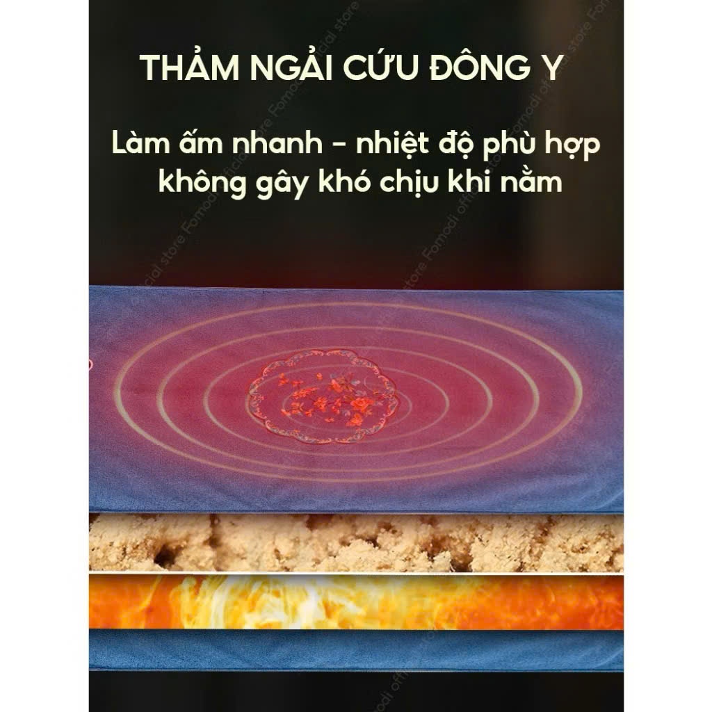 [CÓ SIZE 80cm] Thảm ngải cứu điện 3 lớp QA HAPPYLIFE giúp giảm đau nhức cơ thể, ngủ ngon sâu giấc, hỗ trợ trị liệu