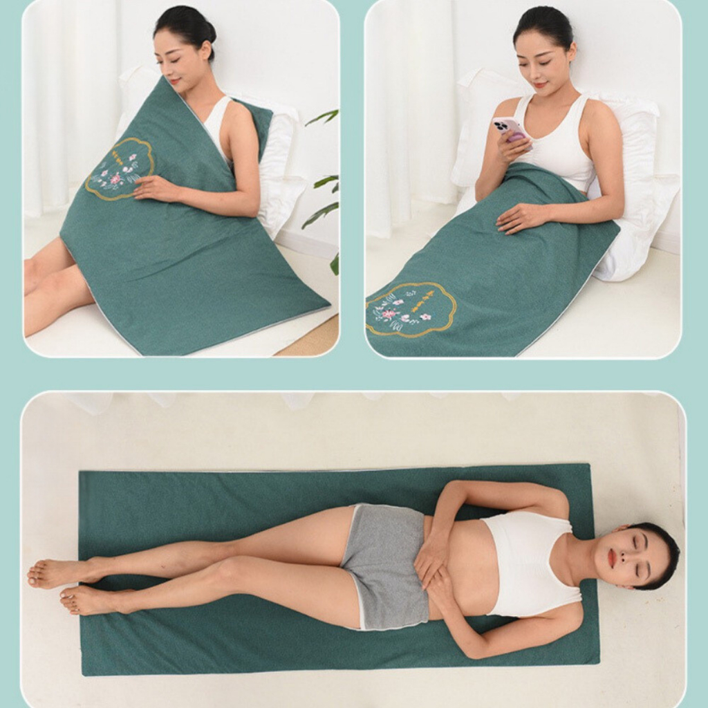 [CÓ SIZE 80cm] Thảm ngải cứu điện 3 lớp QA HAPPYLIFE giúp giảm đau nhức cơ thể, ngủ ngon sâu giấc, hỗ trợ trị liệu