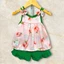 Set đồ 2 dây cho bé gái từ 7 - 13kg, vải đũi may 2 lớp êm, mềm, phối nơ rất xinh