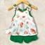 Set đồ 2 dây cho bé gái từ 7 - 13kg, vải đũi may 2 lớp êm, mềm, phối nơ rất xinh