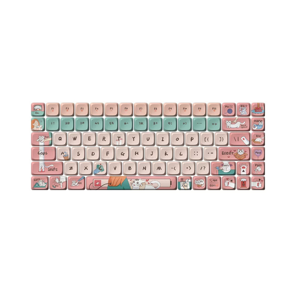 Keycap Lofree Flow 84 và 100 phím siêu lùn, chất liệu PBT không gây bám ...