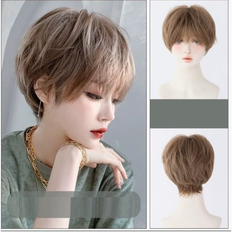 [TẶNG LƯỚI TRÙM] TÓC TOMBOY/ TÓC TÉM ĐỦ MÀU CAO CẤP HÀN QUỐC CÓ DA ĐẦU